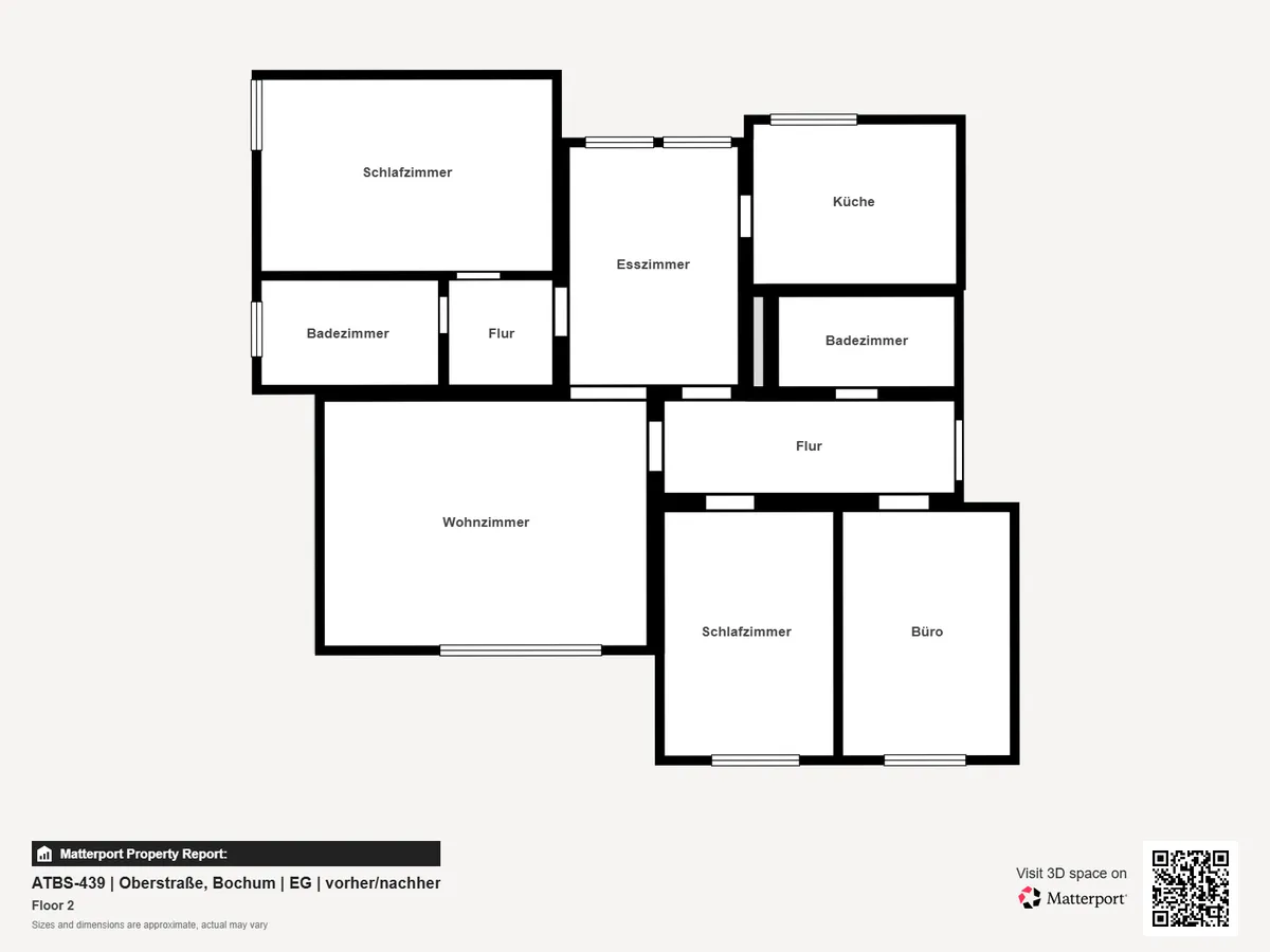 Grundriss vor der Sanierung – 94 m² Wohnung Bochum-Langendreer