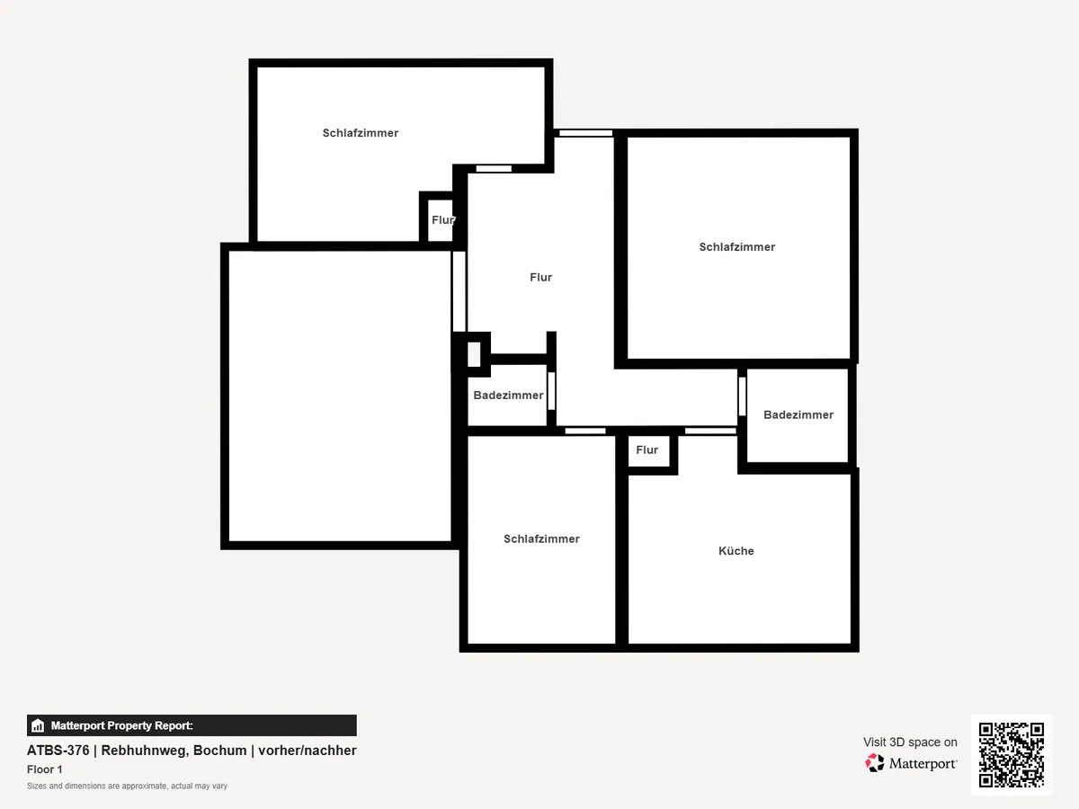 Grundriss vor der Sanierung – 85 m² Wohnung Bochum-Langendreer