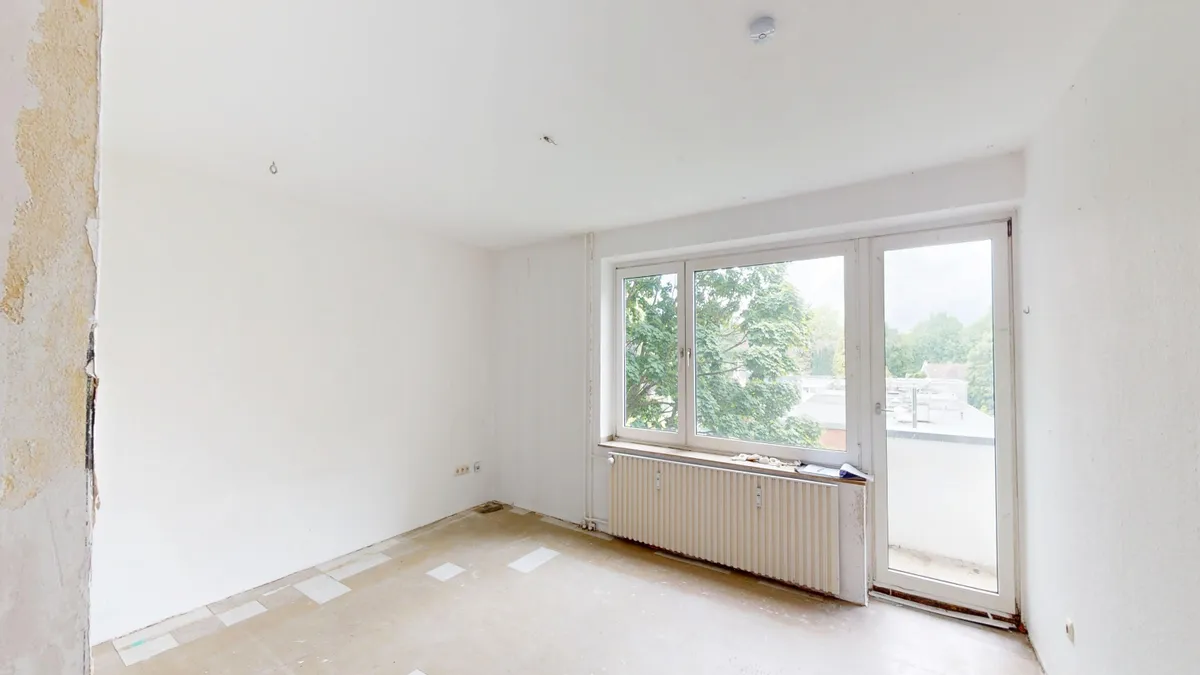 Wohnzimmer vor der Sanierung in Bochum-Langendreer