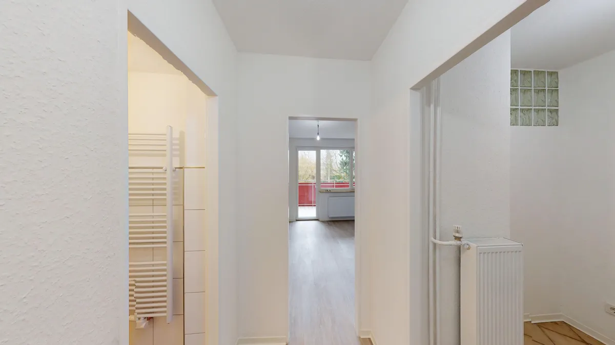 Komplettsanierung 2-Zimmer-Wohnung mit Nikotinabtrag in Unna-Königsborn – Nachher-Ansicht